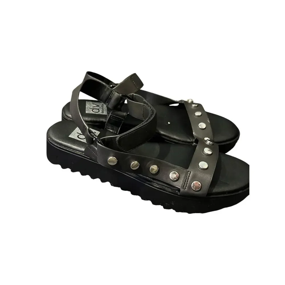 DV by Dolce Vita platform sandals feature silver stud details Women’s 9